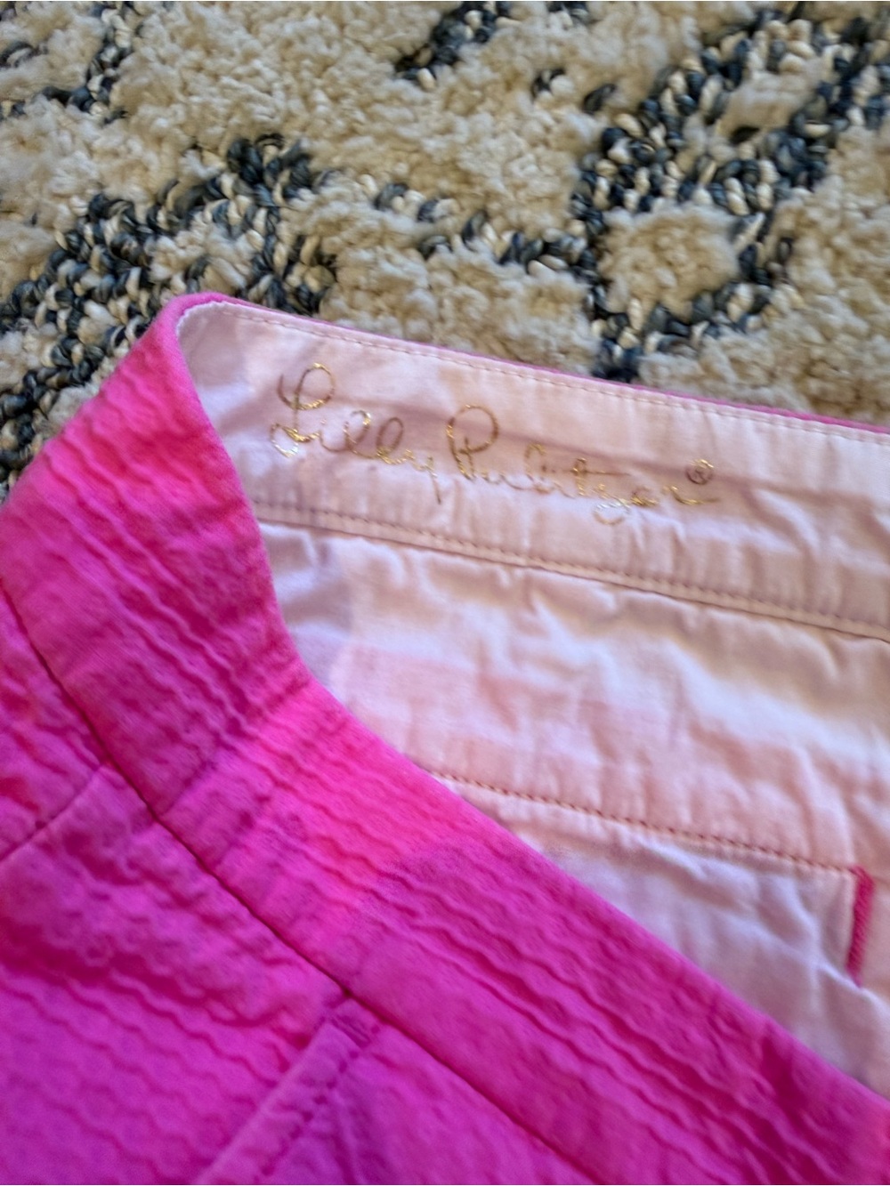 Lilly Pulitzer Hot Pink Scallop Hem Shorts - Picture 3 of 6